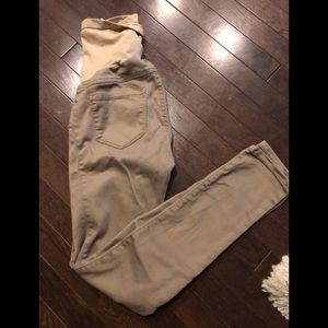 Maternity skinny stretchy khaki jeggings small